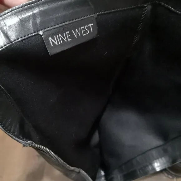 Nine West Black Leather Knee High Boots Size 6M