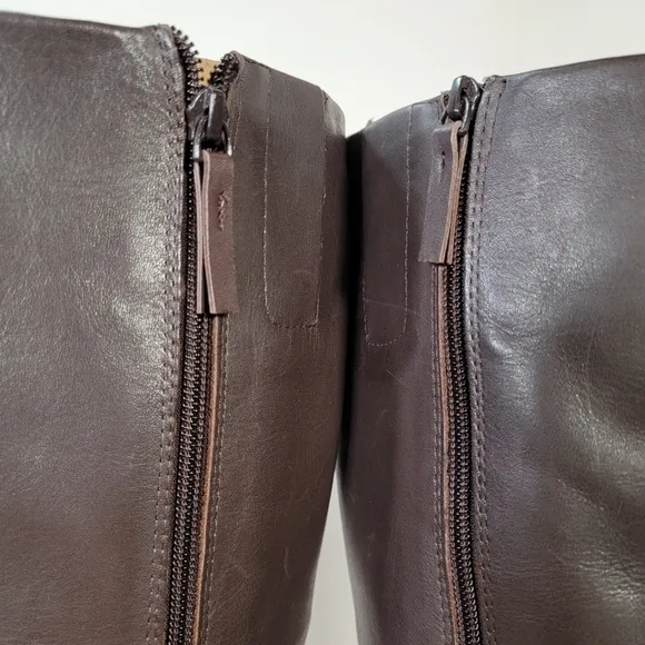 Nine West Diablo knee high Boots Genuine Leather Espresso  Size 6