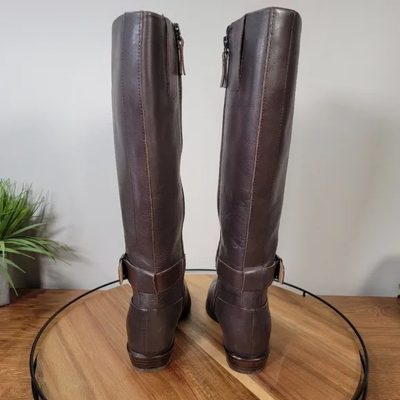 Nine West Diablo knee high Boots Genuine Leather Espresso  Size 6
