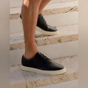 Nisolo Men's Size 10 Diego Everyday Low Top Sneaker Black Leather Shoes
