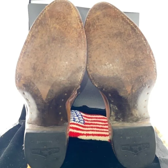 Nocona  American Made Vintage  Western Cowboy  Boots Two Tone Leather 8.5 D‍‍‍‍﻿