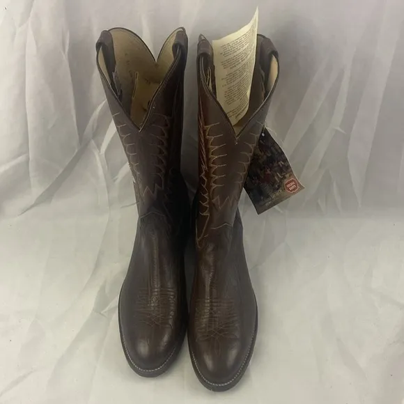 Nocona Cowboy Boots Brown Leather Size 11.5 B NWT READ DEFECT