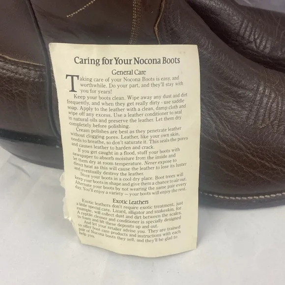 Nocona Cowboy Boots Brown Leather Size 11.5 B NWT READ DEFECT