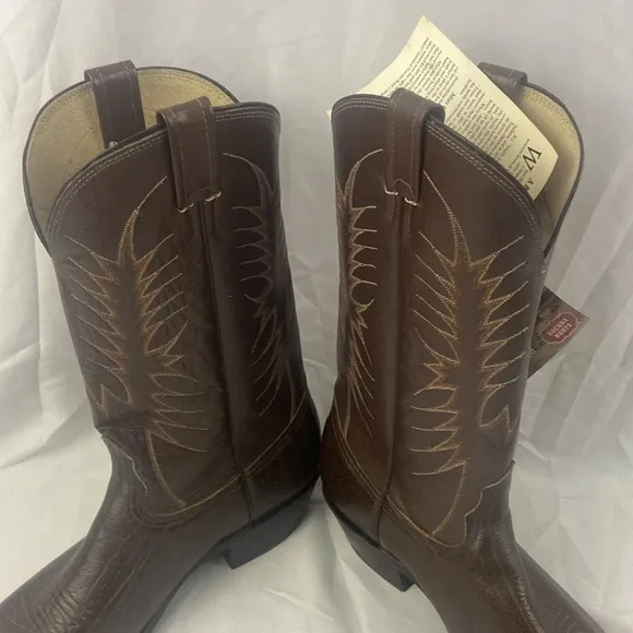 Nocona Cowboy Boots Brown Leather Size 11.5 B NWT READ DEFECT