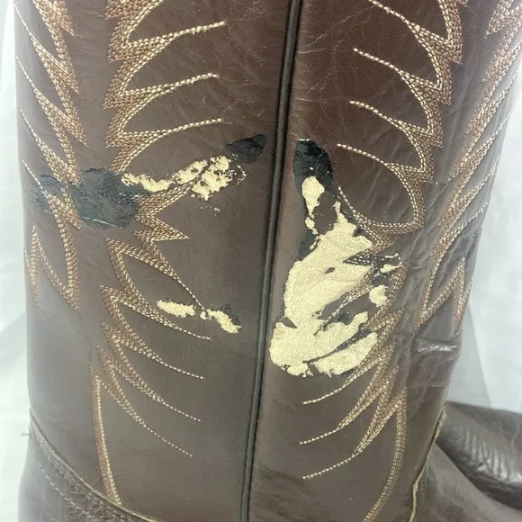 Nocona Cowboy Boots Brown Leather Size 11.5 B NWT READ DEFECT