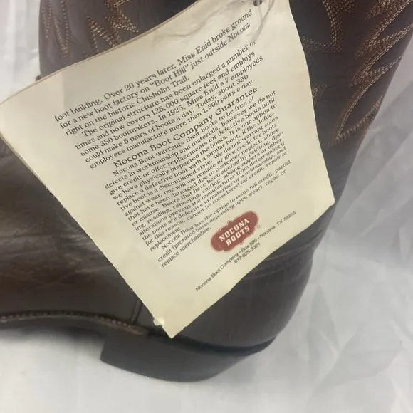Nocona Cowboy Boots Brown Leather Size 11.5 B NWT READ DEFECT
