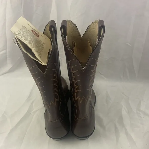 Nocona Cowboy Boots Brown Leather Size 11.5 B NWT READ DEFECT