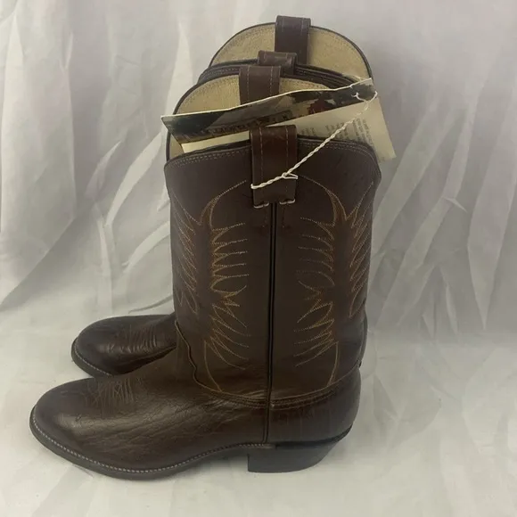 Nocona Cowboy Boots Brown Leather Size 11.5 B NWT READ DEFECT