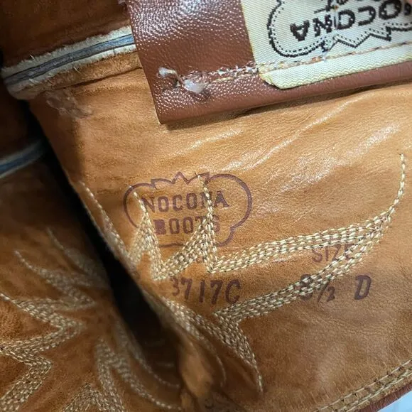 NOCONA Cowboy Leather Boots Men Size 8.5