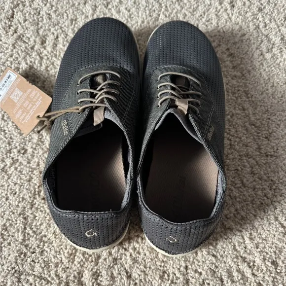 Nohea Moku mens no tie boat shoes gray charcoal clay 9