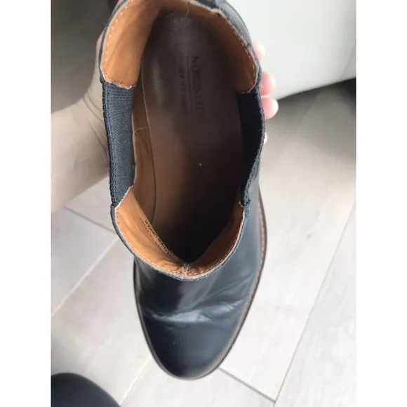 Nordstrom men black double gore boots 12 M leather