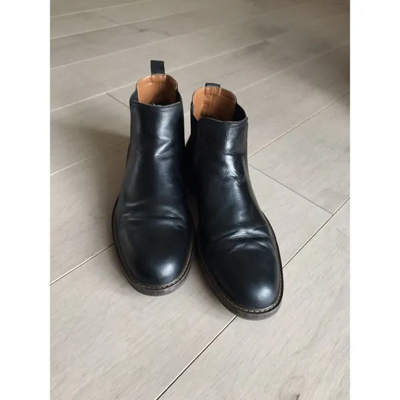 Nordstrom men black double gore boots 12 M leather