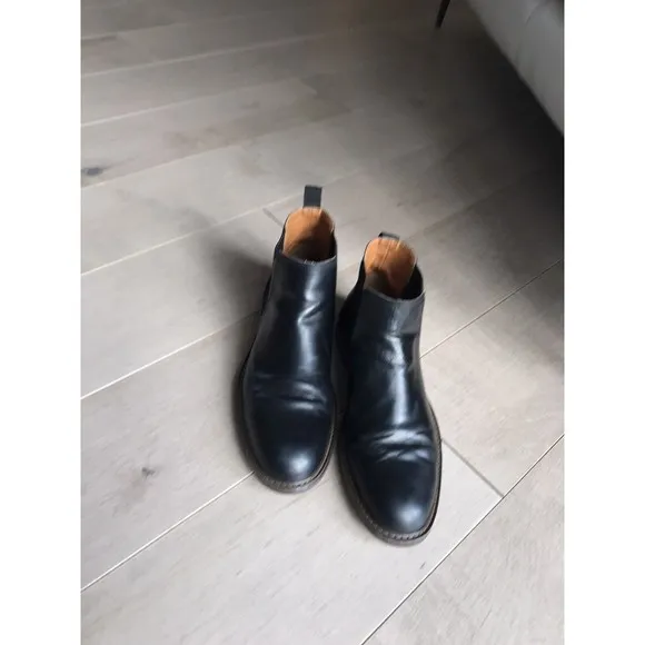 Nordstrom men black double gore boots 12 M leather