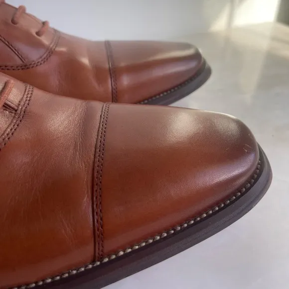 NORDSTROM MENS Emmett Plain Toe Leather Derby Shoes in Brown Ochre