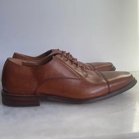 NORDSTROM MENS Emmett Plain Toe Leather Derby Shoes in Brown Ochre