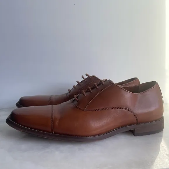 NORDSTROM MENS Emmett Plain Toe Leather Derby Shoes in Brown Ochre