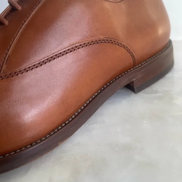 NORDSTROM MENS Emmett Plain Toe Leather Derby Shoes in Brown Ochre