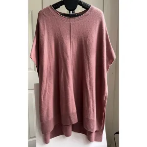 Nordstrom Rib Wool Cashmere Taupe Chestnut Poncho Cozy Comfy One Size