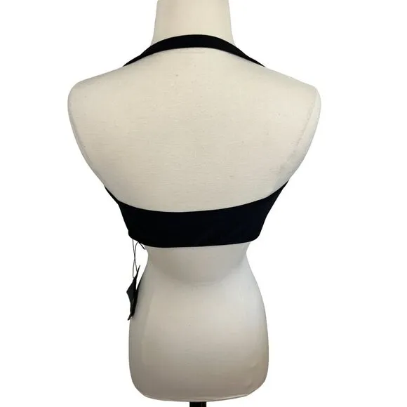 Norma Kamali Bra Women XL Black Tie Front Neck Strap Sexy Intimates Neutral Plus