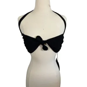 Norma Kamali Bra Women XL Black Tie Front Neck Strap Sexy Intimates Neutral Plus