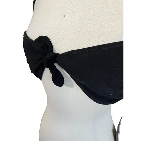 Norma Kamali Bra Women XL Black Tie Front Neck Strap Sexy Intimates Neutral Plus