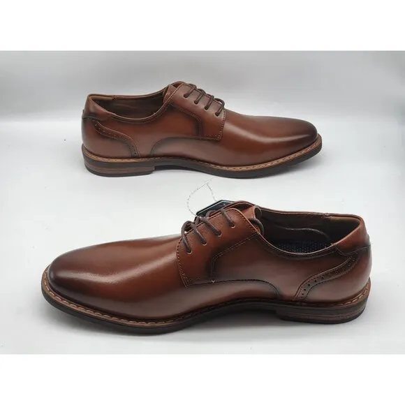 Nunn Bush Brown Leather Oxford Mens Dress Shoes W/Comfort Gel Sole 10.5M