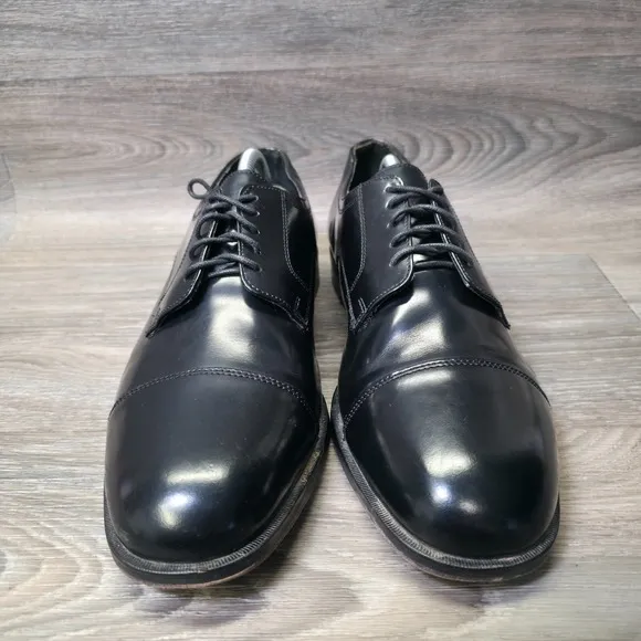 Nunn Bush Dress Shoes Mens 11M Black Black Leather Derby Cap Toe Formal Business