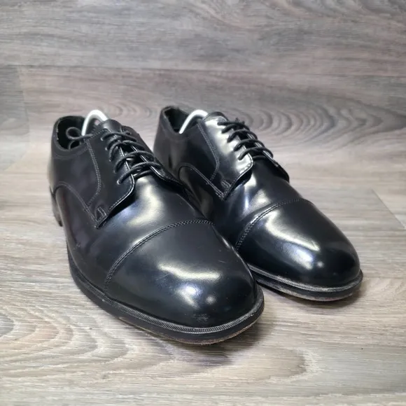 Nunn Bush Dress Shoes Mens 11M Black Black Leather Derby Cap Toe Formal Business