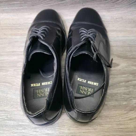 Nunn Bush Dress Shoes Mens 11M Black Black Leather Derby Cap Toe Formal Business