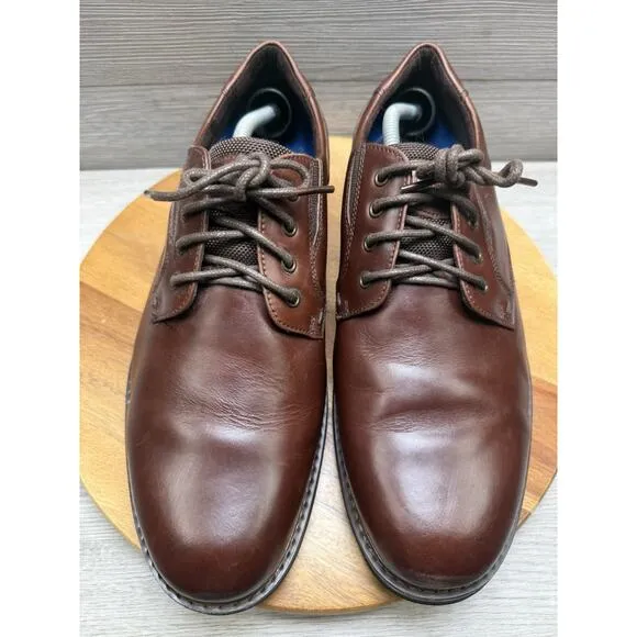Nunn Bush Mens Denali Plain Toe Shoes Comfort Gel Oxford Brown Leather Men’s 11W