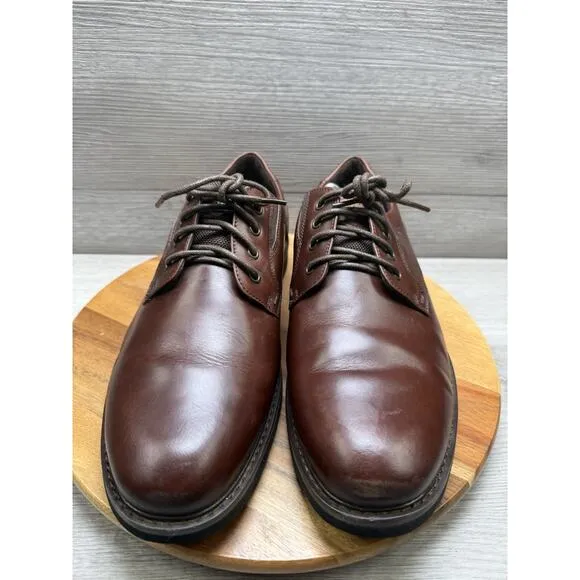Nunn Bush Mens Denali Plain Toe Shoes Comfort Gel Oxford Brown Leather Men’s 11W