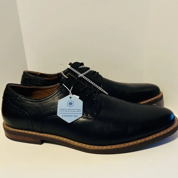 Nunn Bush Men's Royce 13M Oxford Dress Shoes Black Comfort Gel Round Toe Lace Up