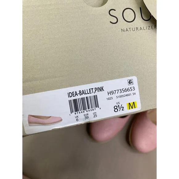 NWB Womens SOUL Naturalizer Idea-Ballet Flats, Pink, sz 8.5, 90$