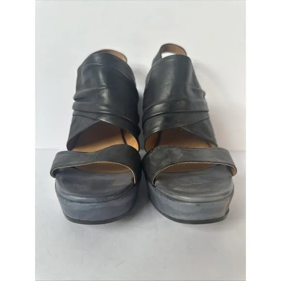 NWOB Anthropologie Leather Slingback Wedges Size 8.5 (EU 39)