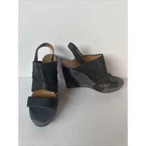 NWOB Anthropologie Leather Slingback Wedges Size 8.5 (EU 39)