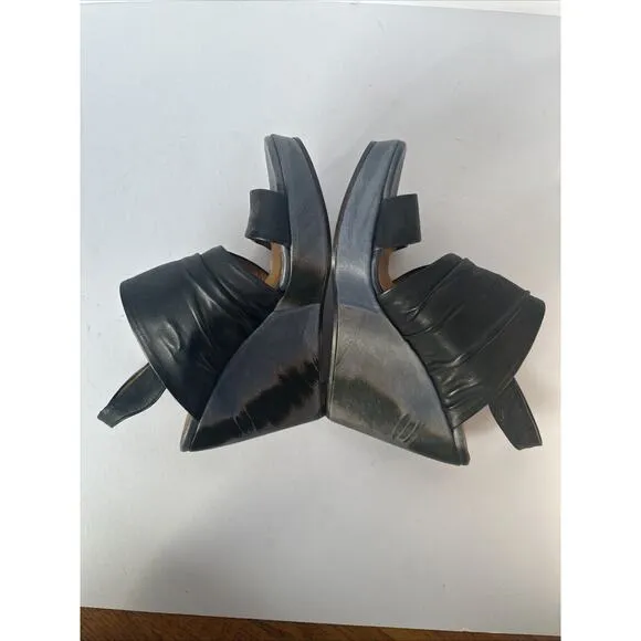 NWOB Anthropologie Leather Slingback Wedges Size 8.5 (EU 39)