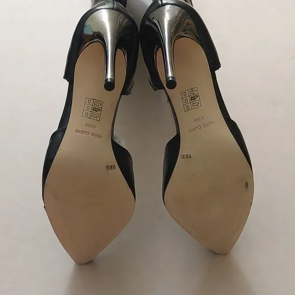 NWOB BCBGMAXAZARIA Concorde Stampede Over the Knee Black Leather Lizard B…