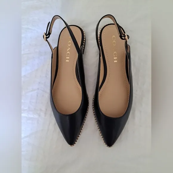 NWOB COACH Women’s Vae Leather Skimmer Size 5 B Color Black