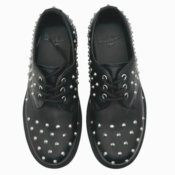 NWOB Dr Doc Martens 1461 Stud Wanama Leather Lace Up Oxfords Shoes M7 W8 Studded
