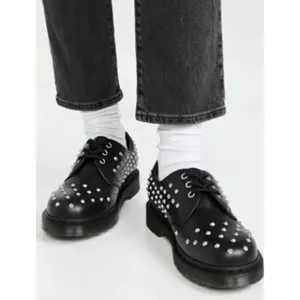 NWOB Dr Doc Martens 1461 Stud Wanama Leather Lace Up Oxfords Shoes M7 W8 Studded