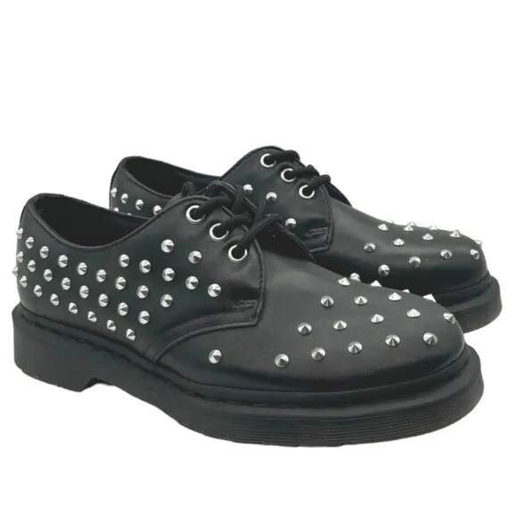 NWOB Dr Doc Martens 1461 Stud Wanama Leather Lace Up Oxfords Shoes M7 W8 Studded