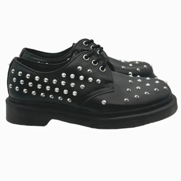 NWOB Dr Doc Martens 1461 Stud Wanama Leather Lace Up Oxfords Shoes M7 W8 Studded