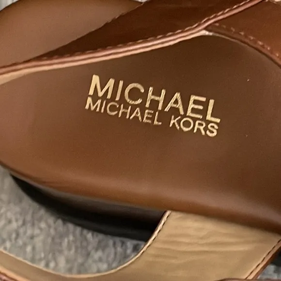 NWOB MICHAEL Michael Kors Marlon Leopard Calf Hair Leather Platform Sandals 6.5