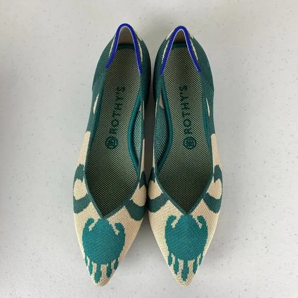 NWOB Rothys Moroccan Pointed Toe The Point Flats Slip On Shoes Womens 10.5