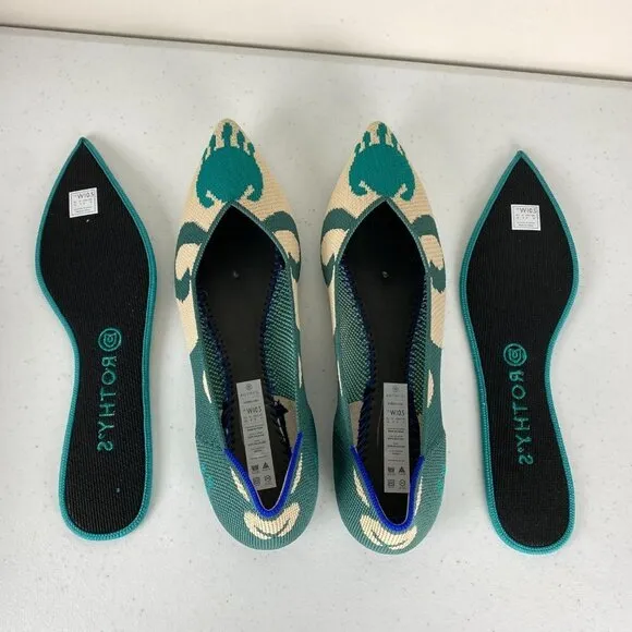 NWOB Rothys Moroccan Pointed Toe The Point Flats Slip On Shoes Womens 10.5