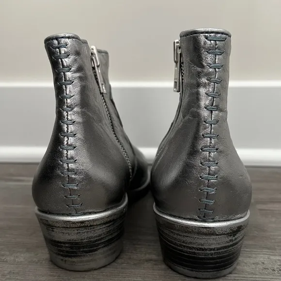 NWOB! Zadig &amp; Voltaire Metallic Silver Ankle Boots  Size 8 US | 39 EU