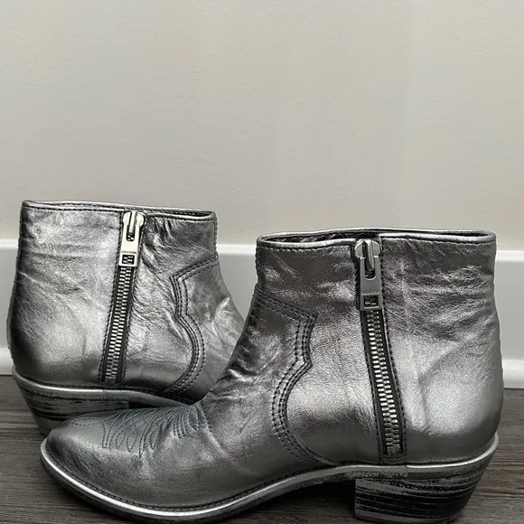 NWOB! Zadig &amp; Voltaire Metallic Silver Ankle Boots  Size 8 US | 39 EU