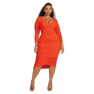 NWOT 11 Honore Red Midi Dress Sizes (2X,3X)
