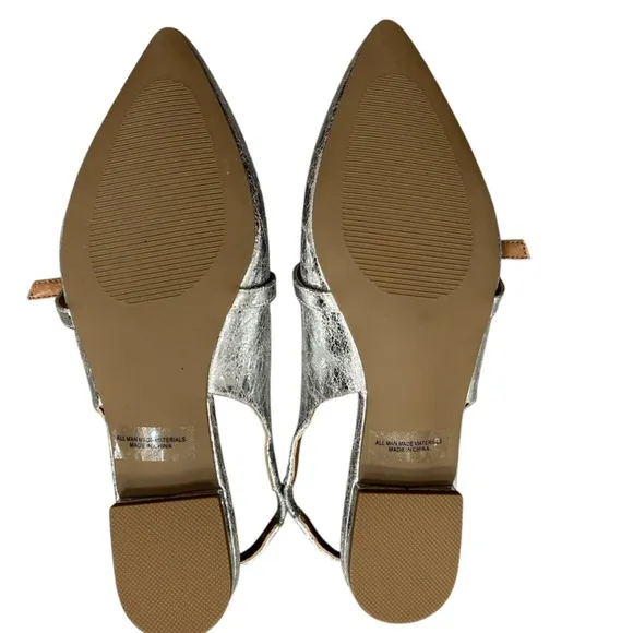 NWOT Dolce Vita Silver Leather Metallic Flats