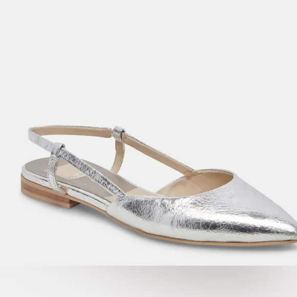 NWOT Dolce Vita Silver Leather Metallic Flats